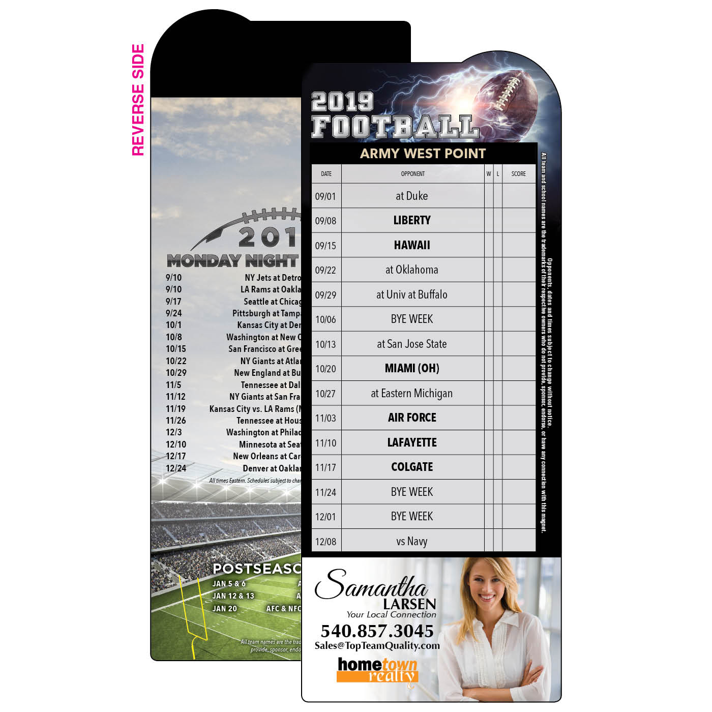 Branded Football Schedule Magnets • Global Printing Solutions in Austin